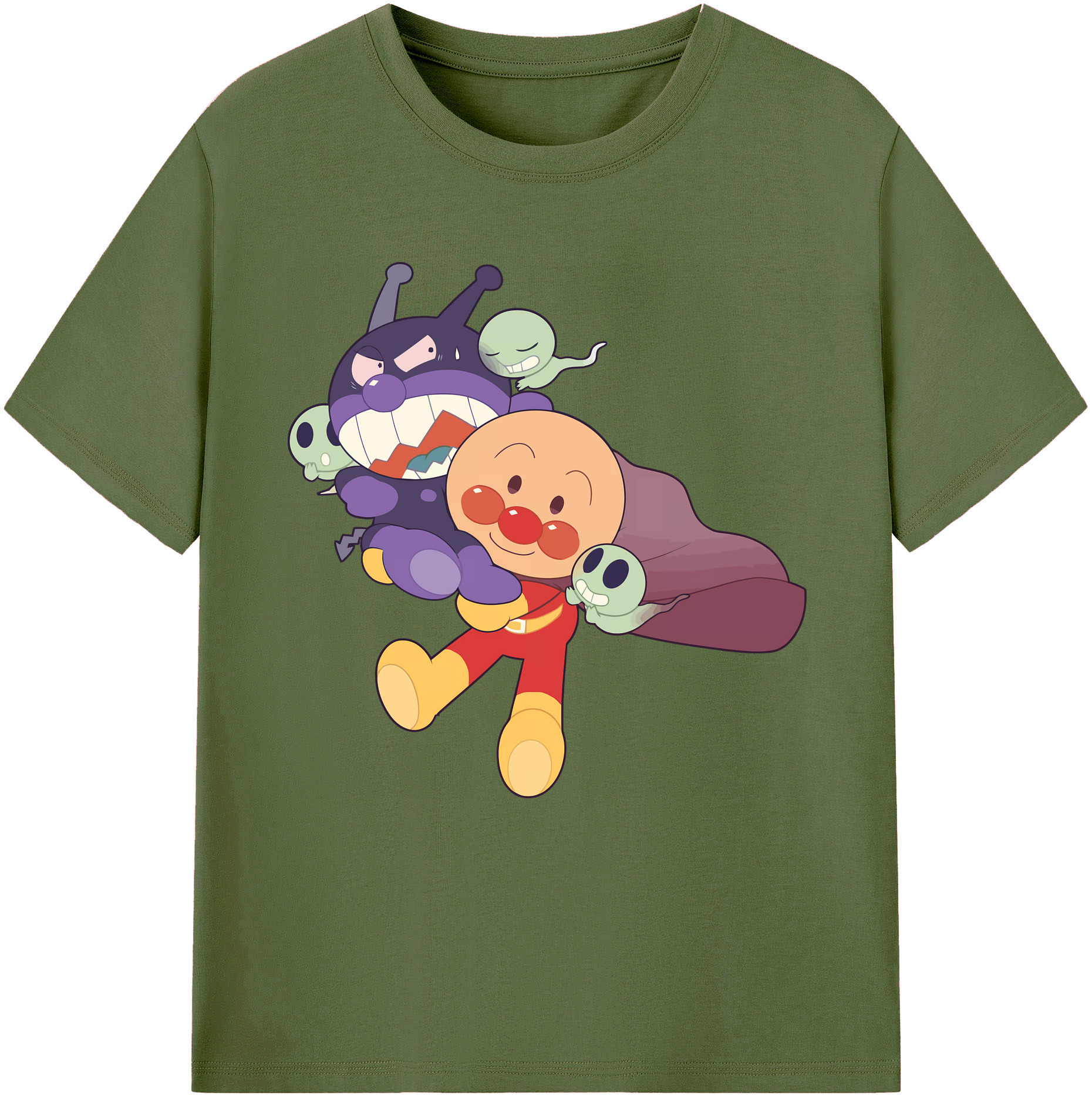 （画像用） アンパンマン Anpanman 綿100％半袖Tシャツ（フロントプリント）